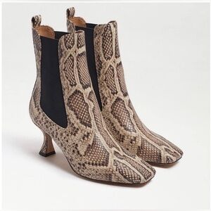 Sam Edelman Women's Lani Kitten Heel Booties Snake Stone Print in size 8